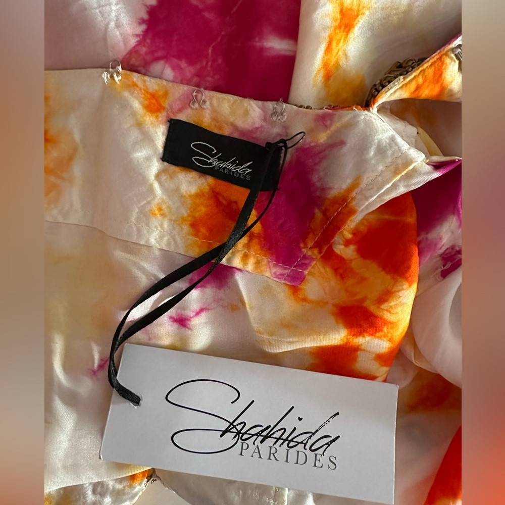 Shahida Parides white tie dye beaded 3 way convertible one shoulder maxi dress - Picture 10 of 10